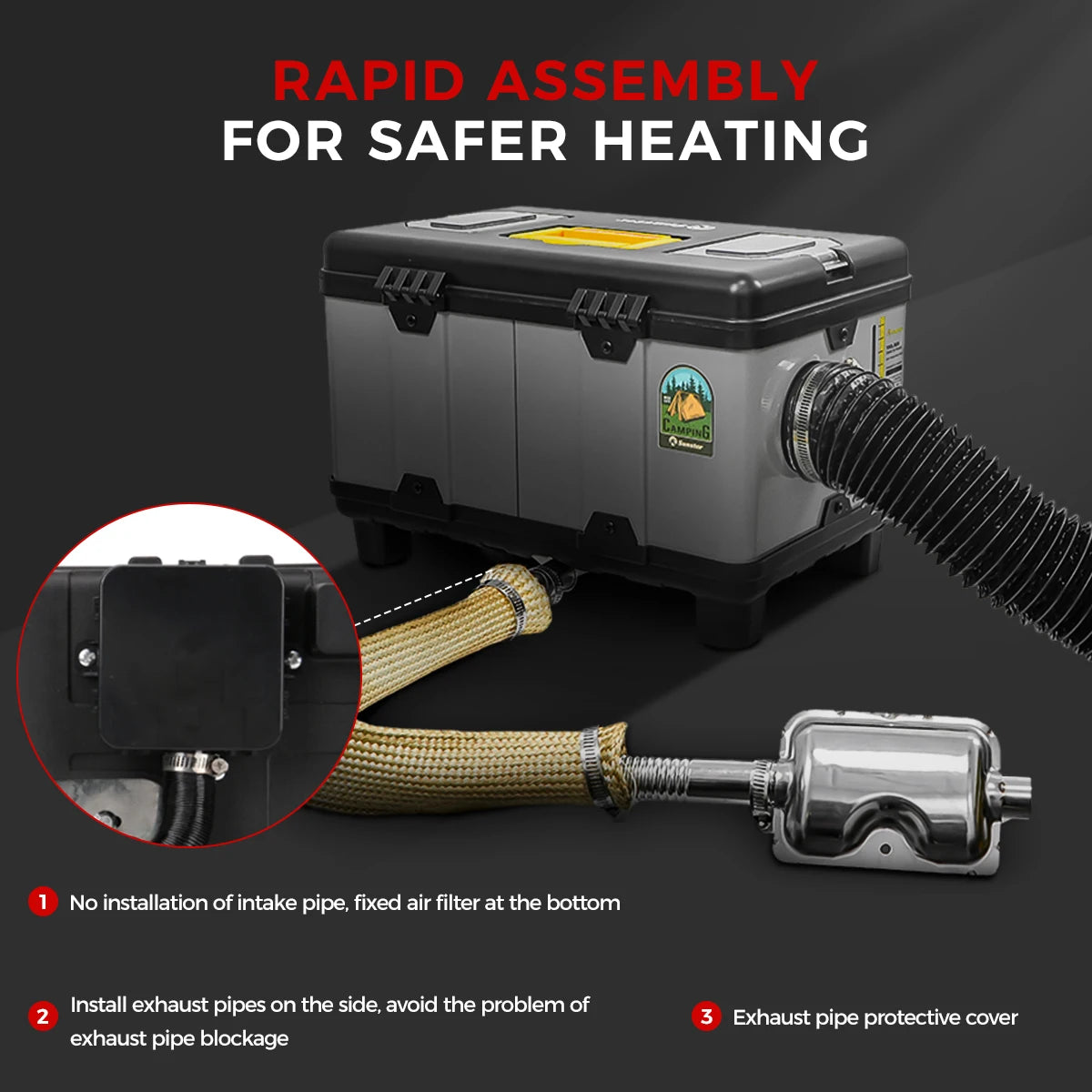 8KW Parking Heater 12V/24V/110-240V Toolbox TB10 Diesel Air Heater LCD & Bluetooth With Altitude Mode For Cars RV Camper tent