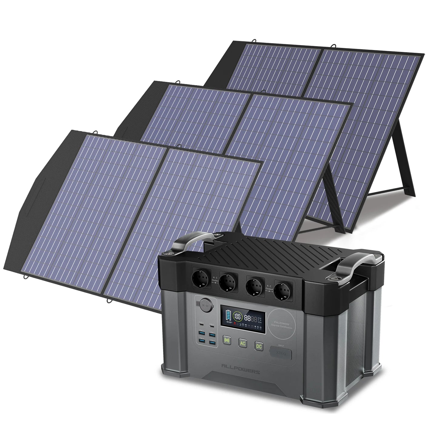ALLPOWERS Portable Power Station S2000, 2000W Solar Generator with 100W Folable Solar Panels Included for Outdoor RV Camping