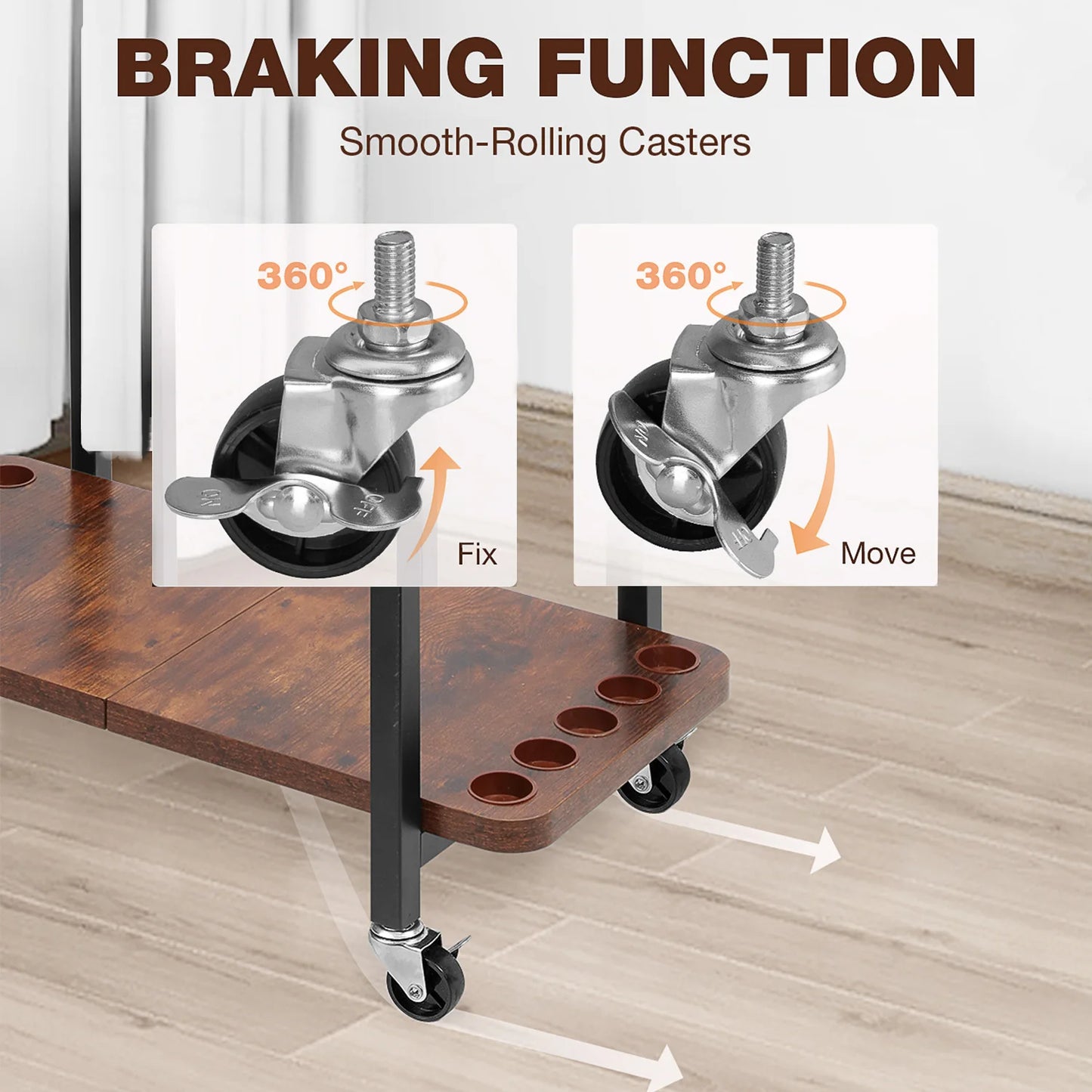 Fishing Rod Holders for Garage, Fishing Gear and equipment Rotating Tackle Storage Cart, Pole Rod Rack Hold up to 10 Rods