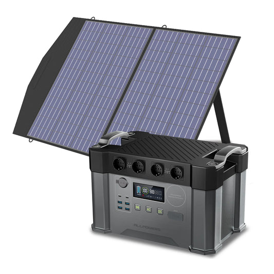 ALLPOWERS Portable Power Station S2000, 2000W Solar Generator with 100W Folable Solar Panels Included for Outdoor RV Camping
