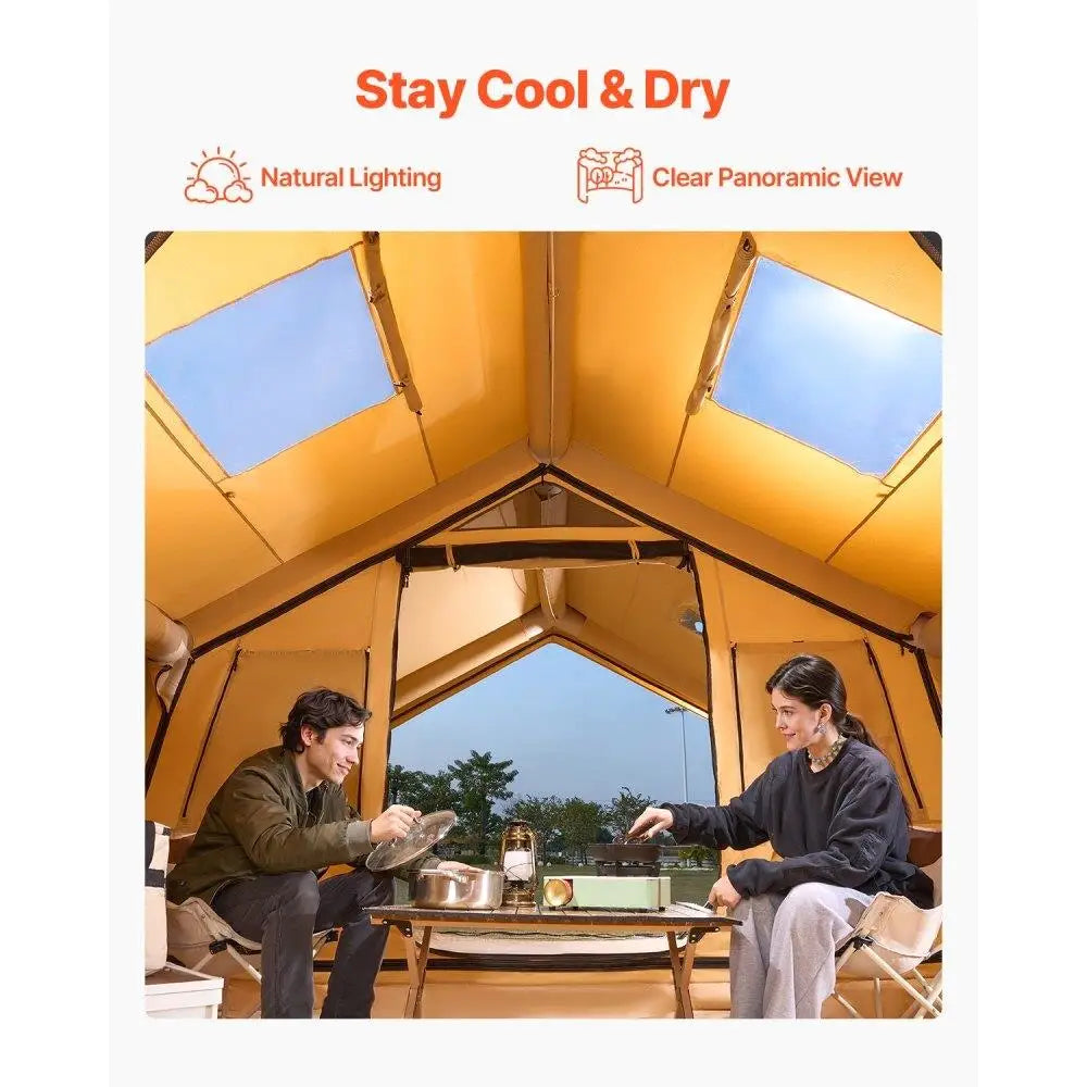 Inflatable for camping Tent for 12 to 16 Persons Easy Setup Family Glamping Tent with Pump Outdoor Adventure Gear