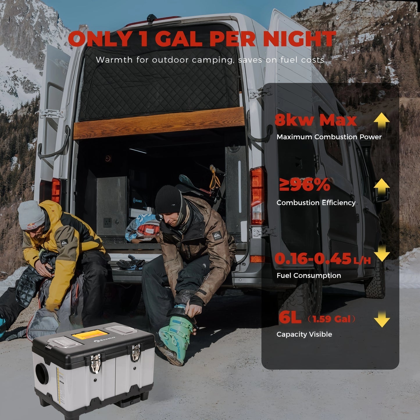 8KW Parking Heater 12V/24V/110-240V Toolbox TB10 Diesel Air Heater LCD & Bluetooth With Altitude Mode For Cars RV Camper tent