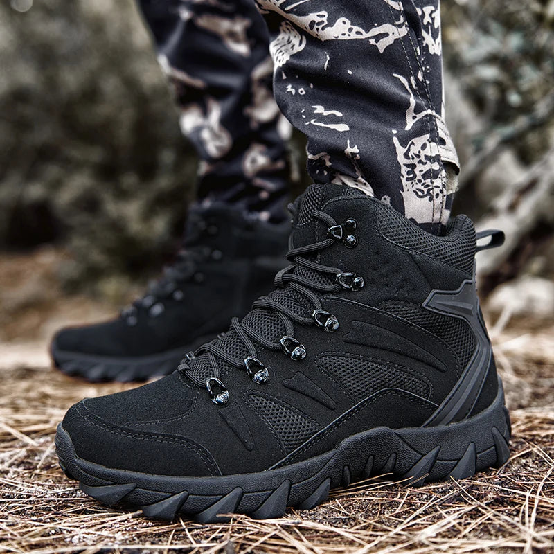 Men's casual tactical boots lightweight side zipper motorcycle boots outdoor fashion boots