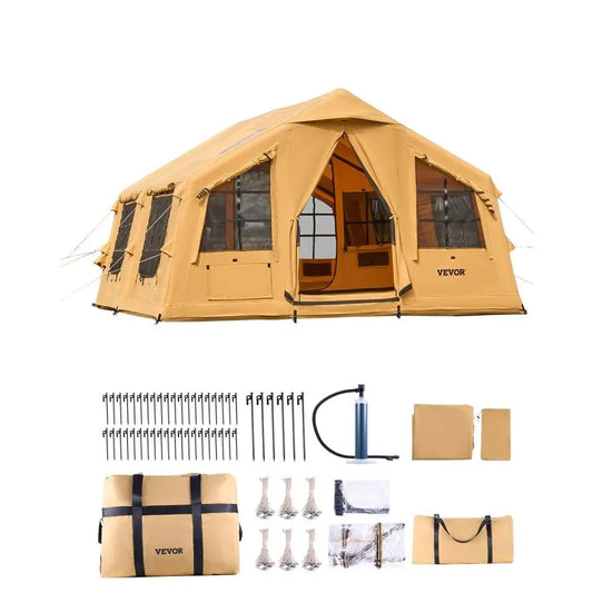 Inflatable for camping Tent for 12 to 16 Persons Easy Setup Family Glamping Tent with Pump Outdoor Adventure Gear
