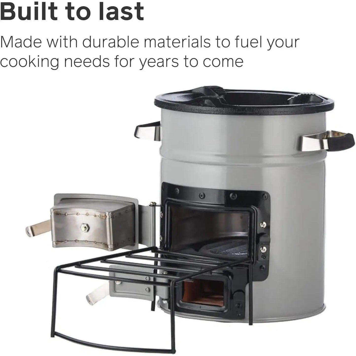 Rocket Stove Heavy Duty Portable Camp Stove for Outdoor Cooking, Versa Dual-Fuel (Wood & Charcoal)Party - Convenient Storage