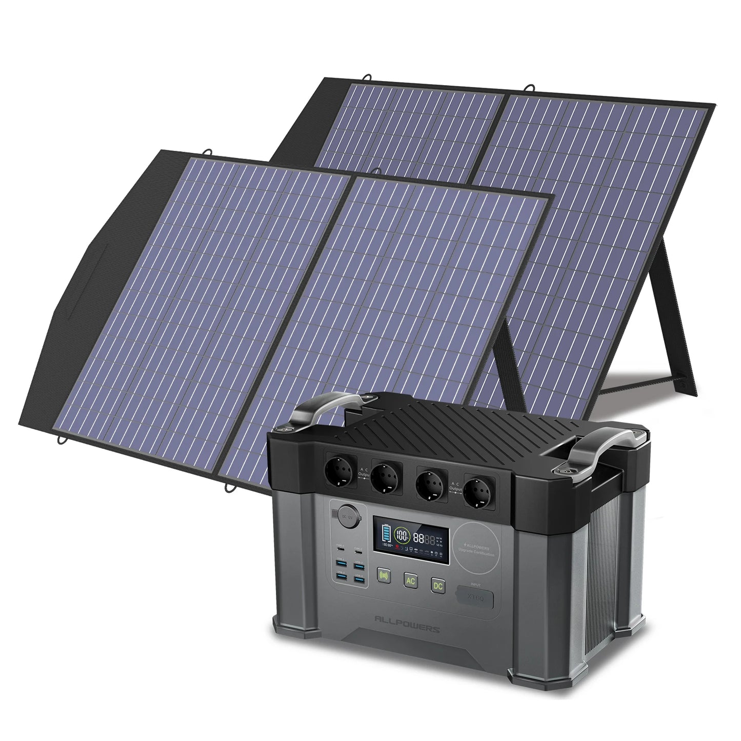 ALLPOWERS Portable Power Station S2000, 2000W Solar Generator with 100W Folable Solar Panels Included for Outdoor RV Camping