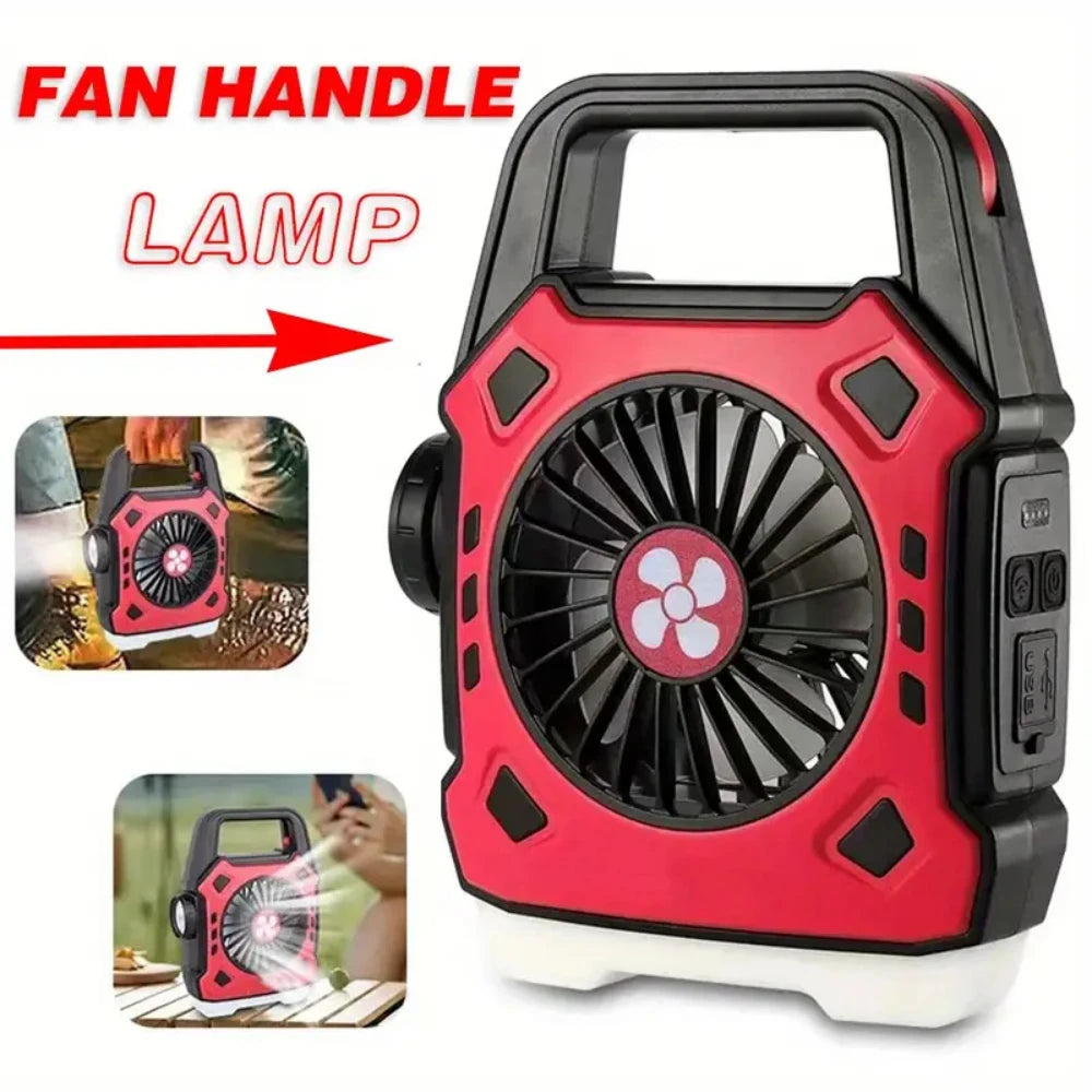 45dB Silent USB Camping Fan - Weatherproof, Storm-Proof for Indoor, Outdoor & Survival Use