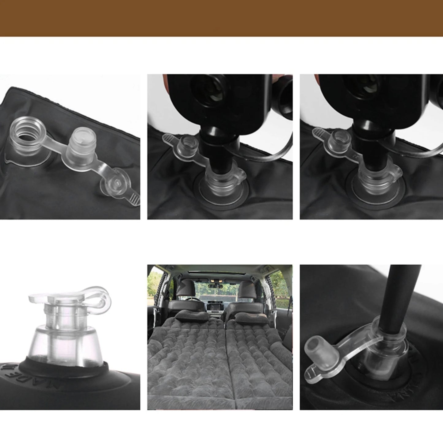 2‑In‑1 Foldable Inflatable Bed Travel Inflatable Mattress PVC Flocking Soft Sleeping Rest Cushion Car SUV Back Seat Sleeping