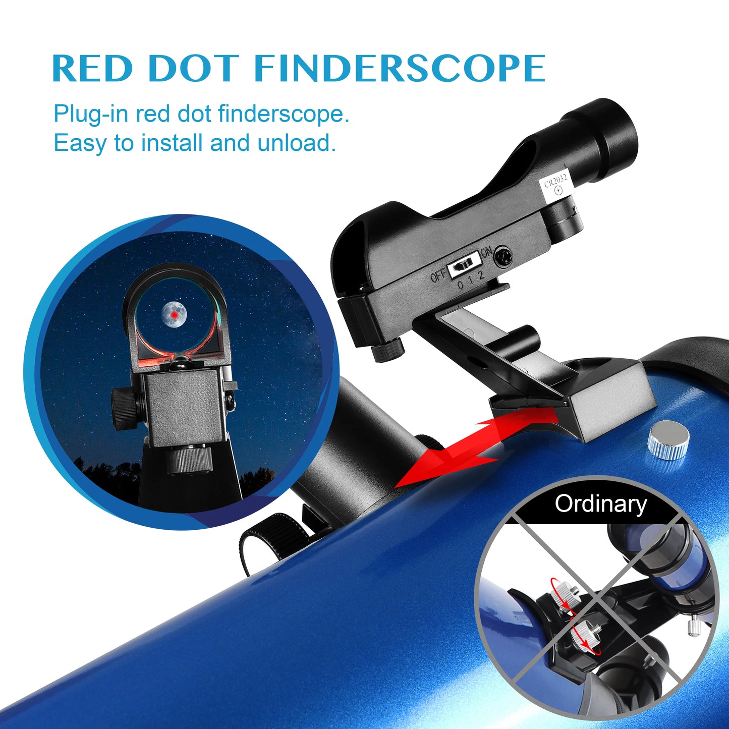70076 Reflector Telescopes with High Tripod Phone Holder 210X for Moon Watching
