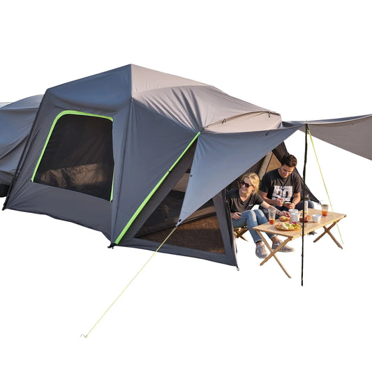 SucceBuy SUV Tent for Camping Waterproof PU2000mm Spacious Double Layer Design SUV Tent with Shade Awning and Mesh Windows